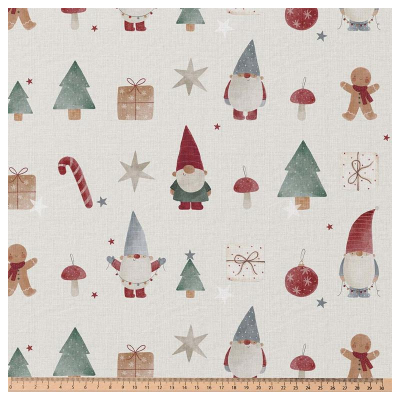 Printed Cotton HORLIN Ecru / Red